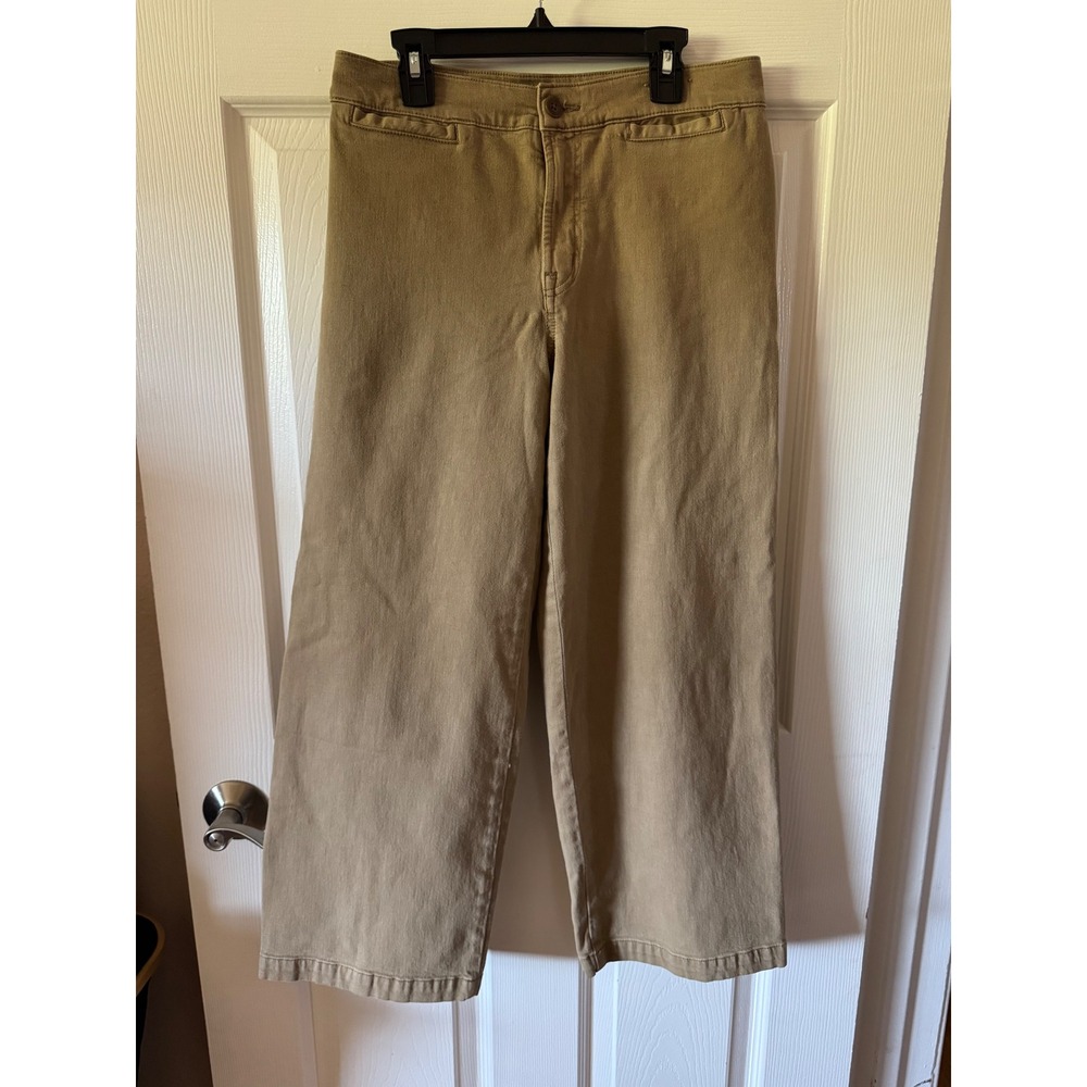 Madewell Emmett‎ Wide-Leg Crop Pants Women Size Petite 28 Tan Khaki High Rise - Picture 3 of 11